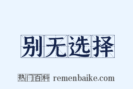 别无选择是什么意思的图片